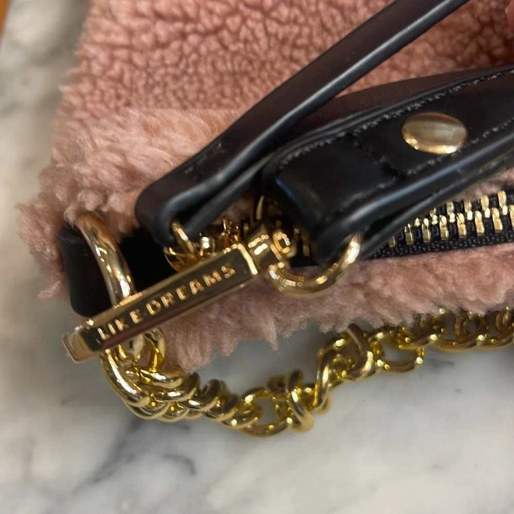 Like Dreams Sherpa Mauve Demi Envelope Shoulder Bag